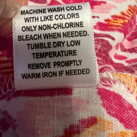 Emily Daniel’s Pink/Red/Orange Blouse Women’s Size L Button Down - Picture 7 of 8